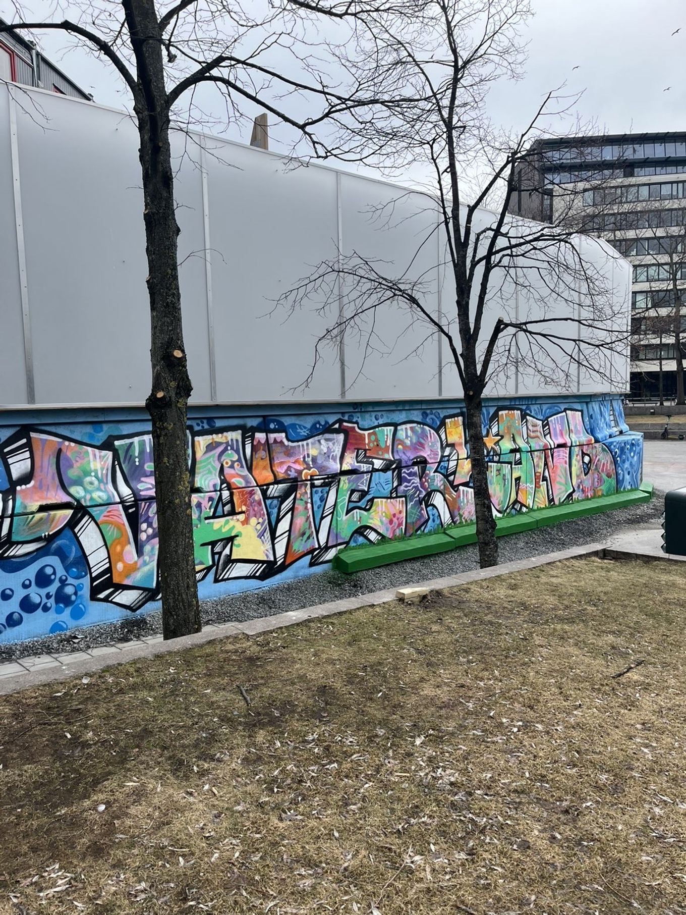 Foto: Yulduz Enayati Hidary (Vegg til Vegg UB) En vegg med graffiti