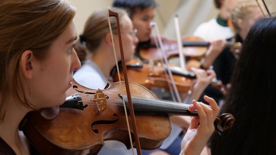 en person som spiller fiolin